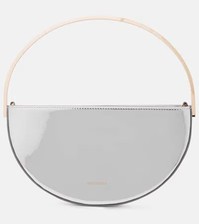 Aquazzura Purist Mini Metallic Leather Shoulder Bag In Soft Gold/light Gold