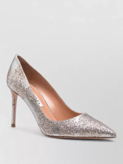 Aquazzura Purist Pointed Toe Stiletto Heel Pumps In Silver
