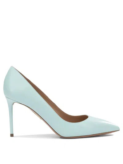 Aquazzura Purist Pump 85 Light Blue Leather Leather Pumps In Multi