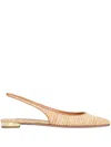 Aquazzura Purist Slingback Woven Flat Pumps In Neutral