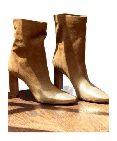 Aquazzura Push On Short Boots In Brown