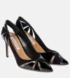 Aquazzura The Spy 105 Suede And Mesh Pumps In Black
