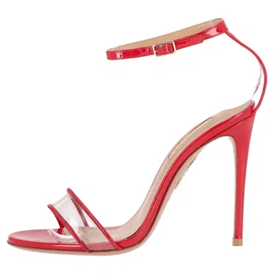 Pre-owned Aquazzura Pvc Strap Patent Leather Sandals