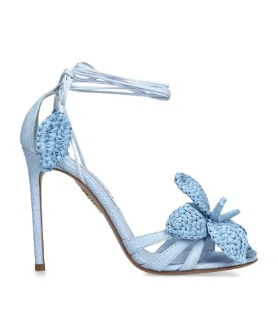 Aquazzura Raffia Calypso Heeled Sandals 105 In Multi