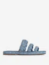 Aquazzura Women's Costiera Espadrille Flat In Crystal Ornament Detail