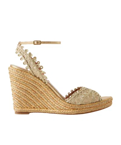 Aquazzura Raffia Espadrille Sandals In Nude
