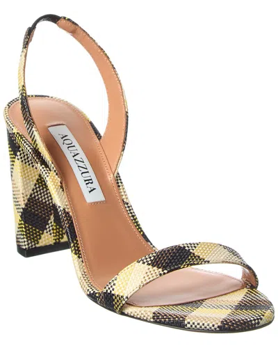 Aquazzura Raffia Sandal In Yellow