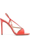 AQUAZZURA RED SOGNARE 105MM LEATHER SANDALS