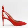 Aquazzura Bow Tie 85 Suede Pumps In Lipstick
