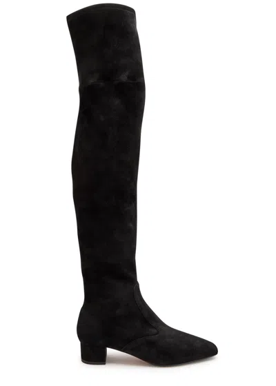 Aquazzura Remi 35 Suede Over-the-knee Boots In Black