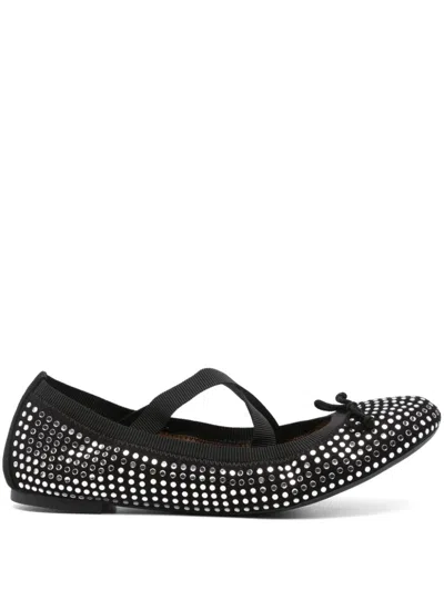 Aquazzura Shiny Disc Covered Ballet Flats In Black