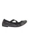 Aquazzura Shiny Disc Covered Ballet Flats In Black