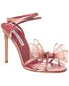 Aquazzura Satin Reve Sandals With Bow In Pink