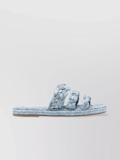 Aquazzura Woman Espadrilles Light Blue Size 8 Natural Raffia