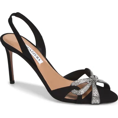 Aquazzura Ribbon Kiss Slingback Sandal In Black