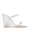 Aquazzura Chain Wedge Sandal 95 In Silver
