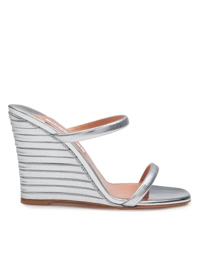 Aquazzura Riviera Wedge-sandalen 95mm In Gray