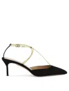 Aquazzura Roman Romance Suede Slingback Pumps In Black
