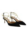 Aquazzura Roman Romance Suede Slingback Pumps In Black