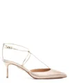 Aquazzura Roman Romance 65mm Pumps In Gold