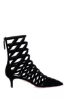 Aquazzura Woman Ankle Boots Black Size 7 Textile Fibers In Black