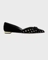 Aquazzura Romantic Ballet Flats Made Of In Black
