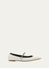 Aquazzura Romy Embellished Grosgrain-trimmed Leather Ballet Flats In White
