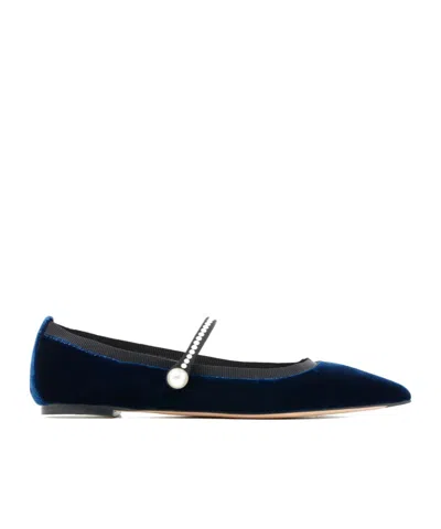 Aquazzura Romy Pearl Ballet Shoes In Black