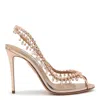 AQUAZZURA AQUAZZURA ROSE GOLD-TONE LEATHER TEMPTATION SANDALS