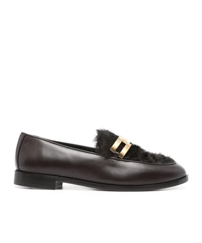 Aquazzura Round Head Loafer Shoes In Black