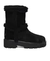 Aquazzura Teddi Shearling-trimmed Suede Boots In Black