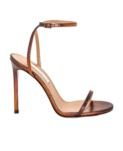 Aquazzura Round-headed High-heeled Sandals In Nude
