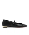 Aquazzura Amourose Cutout Leather Ballet Flats In Black