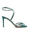 Aquazzura 90mm Love Struck Embellished Stiletto Sandals In Green