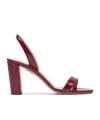 Aquazzura Round Toe High Heel Sandals In Burgundy