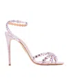 Aquazzura Tequila 105 Crystal-embellished Sandals In Nude