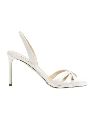 Aquazzura Round Toe High Heel Sandals In White