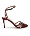 Aquazzura 90mm Embellished Scalloped-edges Heeled Sandals In Brown