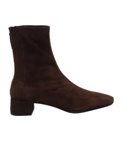 Aquazzura Round-toe Ankle Boots In Brown