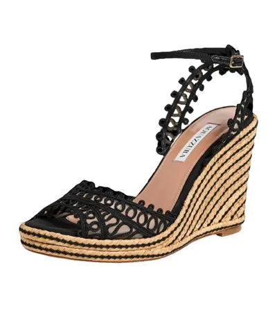 Aquazzura Round-toe Wedge Heels In Black