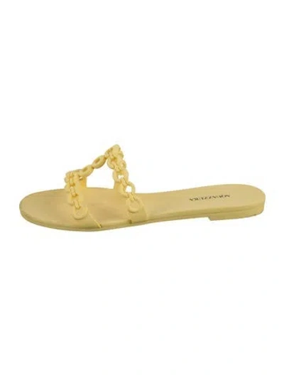 Pre-owned Aquazzura Rubber Slides In Yellow