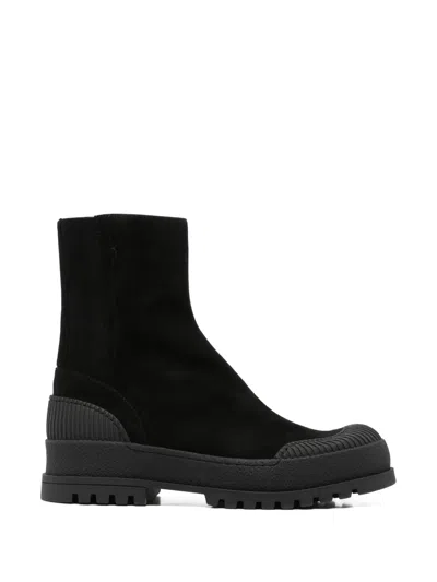 Aquazzura Rugged Suede Boots In Black