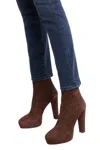 Aquazzura Saint Honoré 120 Suede Platform Ankle Boots In Brown