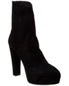 Aquazzura Saint Honore 120 Platform Suede Boots In Black