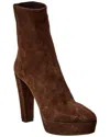 Aquazzura Saint Honore 120 Platform Suede Boots In Multi
