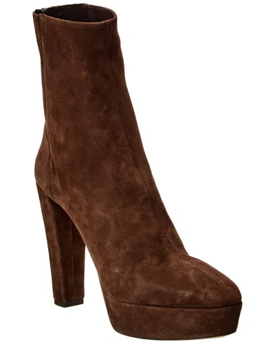 Aquazzura Saint Honore 120 Suede Boot In Brown