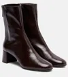 Aquazzura Saint Honore 35 Nappa Ankle Boots In Burgundy