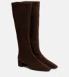 Aquazzura Saint Honore 35 Suede Knee-high Boots In Multi