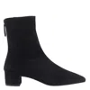 Aquazzura Pointed Toe Suede Ankle Boots With Block Heel