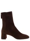 Aquazzura Saint Honorè Brown Bootie With Block Heel In Suede Woman In Brown